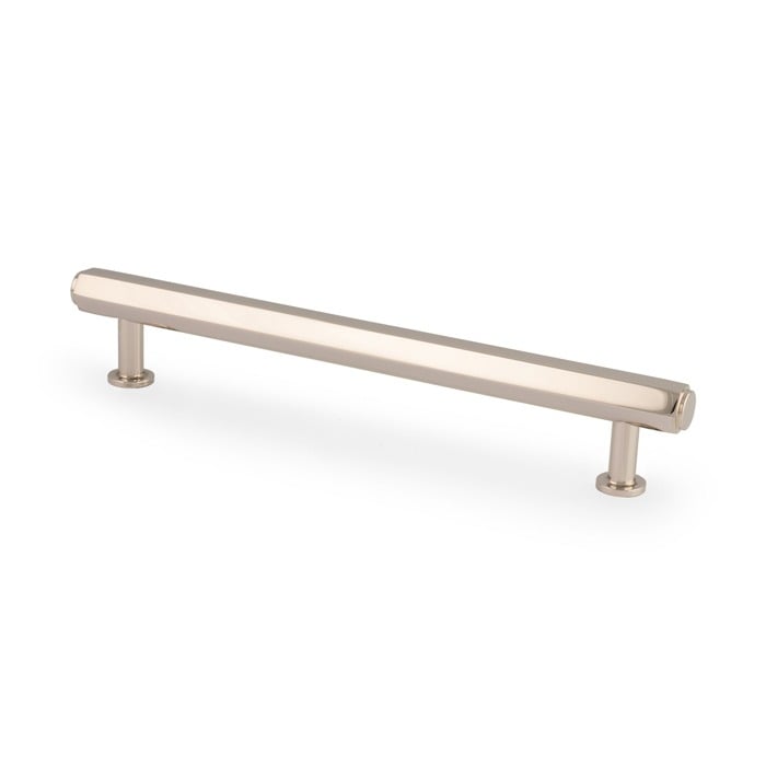Alexander & Wilks AW830-160-PN Vesper Hex T Bar Cabinet Pull-- Polished Nickel 160mm C/C (LEAD TIME: 2-3 DAYS)