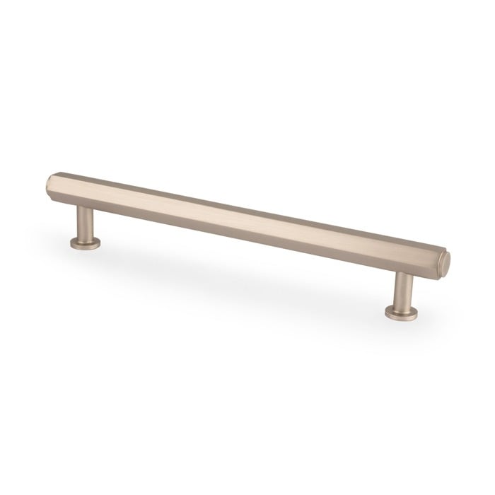 Alexander & Wilks AW830-160-SN Vesper Hex T Bar Cabinet Pull - Satin Nickel 160mm C/C (LEAD TIME: 2-3 DAYS)