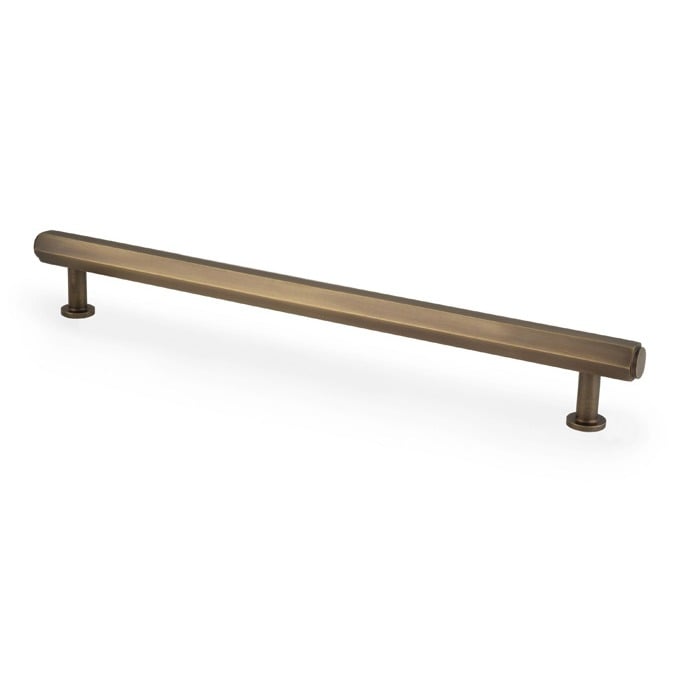 Alexander & Wilks AW830-224-AB Vesper Hex T Bar Cabinet Pull - Antique Brass 224mm C/C (LEAD TIME: 2-3 DAYS)