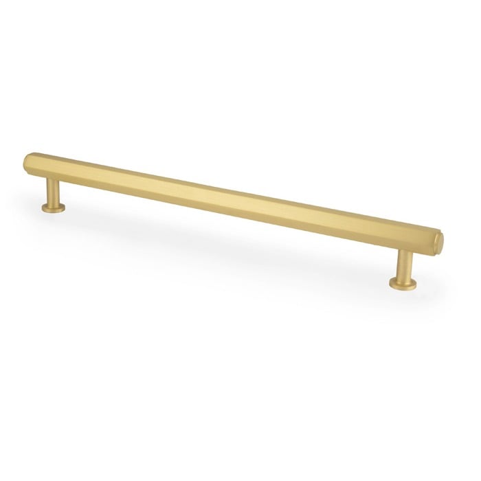 Alexander & Wilks AW830-224-SB Vesper Hex T Bar Cabinet Pull - Satin Brass-224mm C/C (LEAD TIME: 2-3 DAYS)