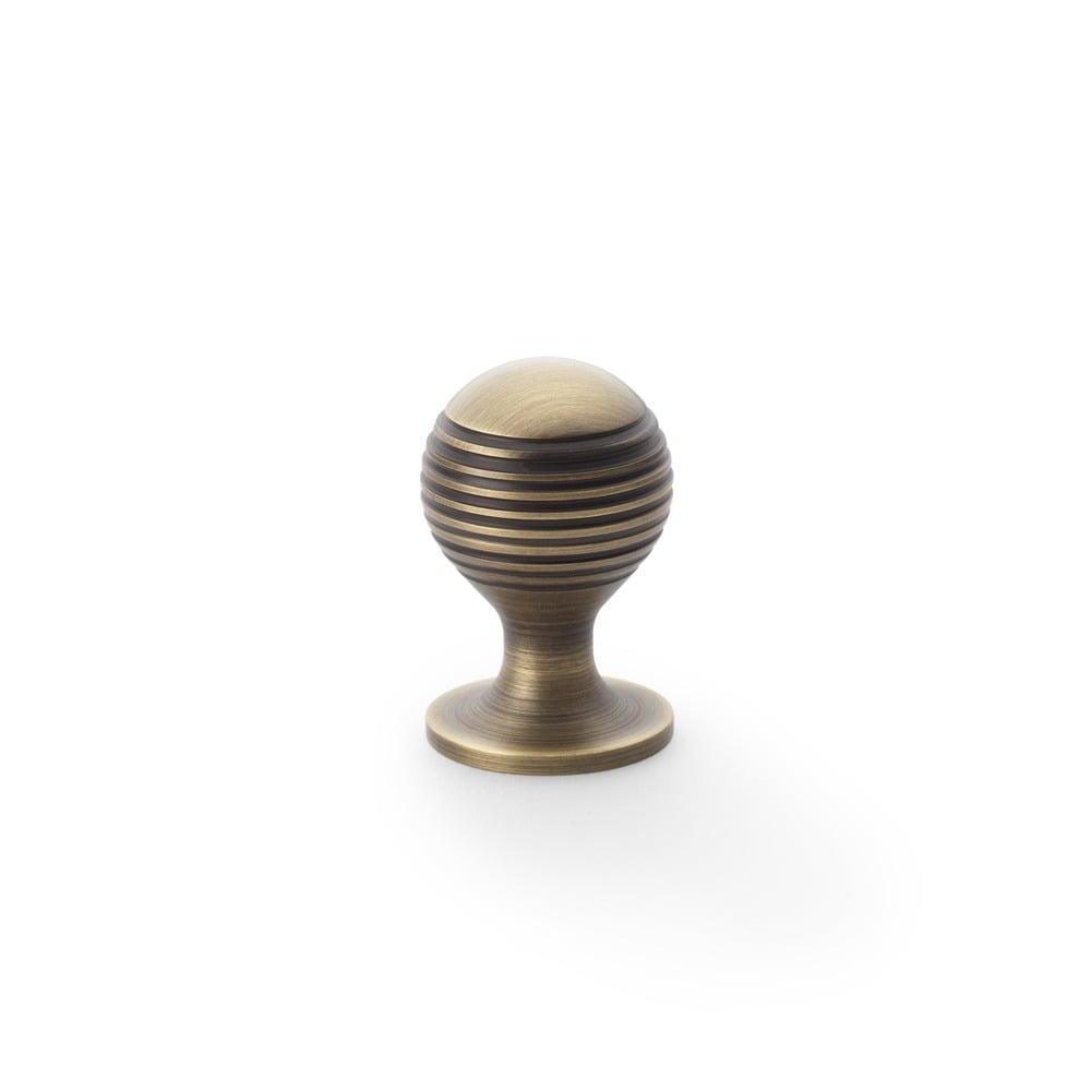 Alexander & Wilks AW832-25-AB Caesar Cupboard Knob On Round Rose - Antique Brass 25mm (LEAD TIME: 2-3 DAYS)