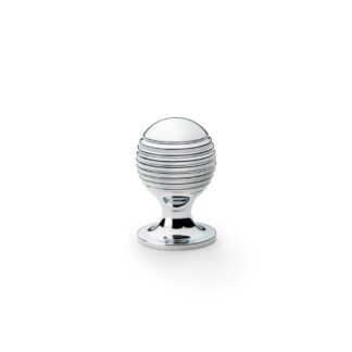 Alexander & Wilks AW832-25-PC Caesar Cupboard Knob On Round Rose - Polished Chrome 25mm (LEAD TIME: 2-3 DAYS)