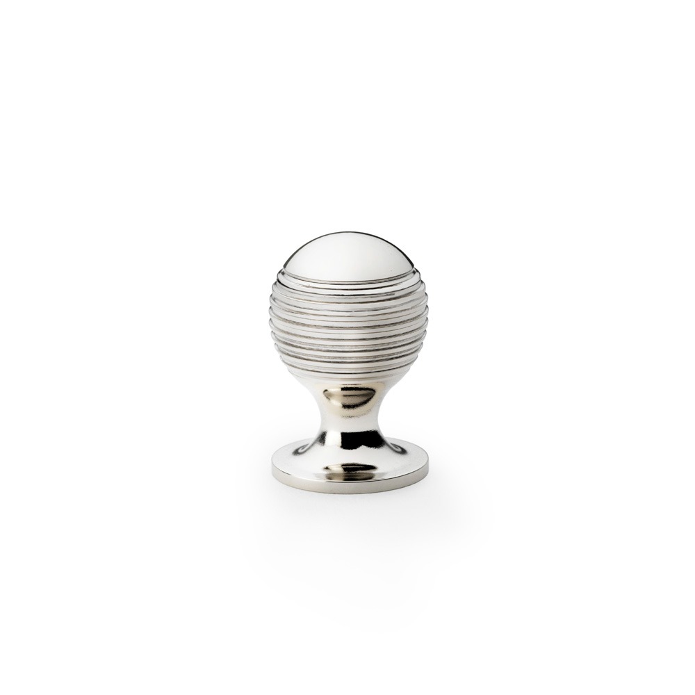 Alexander & Wilks AW832-25-PN Caesar Cupboard Knob On Round Rose - Polished Nickel 25mm (LEAD TIME: 2-3 DAYS)