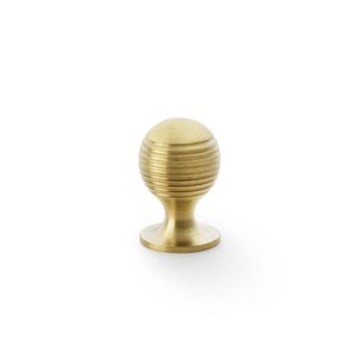 Alexander & Wilks AW832-25-SBPVD Caesar Cupboard Knob On Round Rose - Satin Brass PVD 25mm (LEAD TIME: 2-3 DAYS)