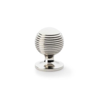 Alexander & Wilks AW832-32-PN Caesar Cupboard Knob On Round Rose - Polished Nickel 32mm (LEAD TIME: 2-3 DAYS)
