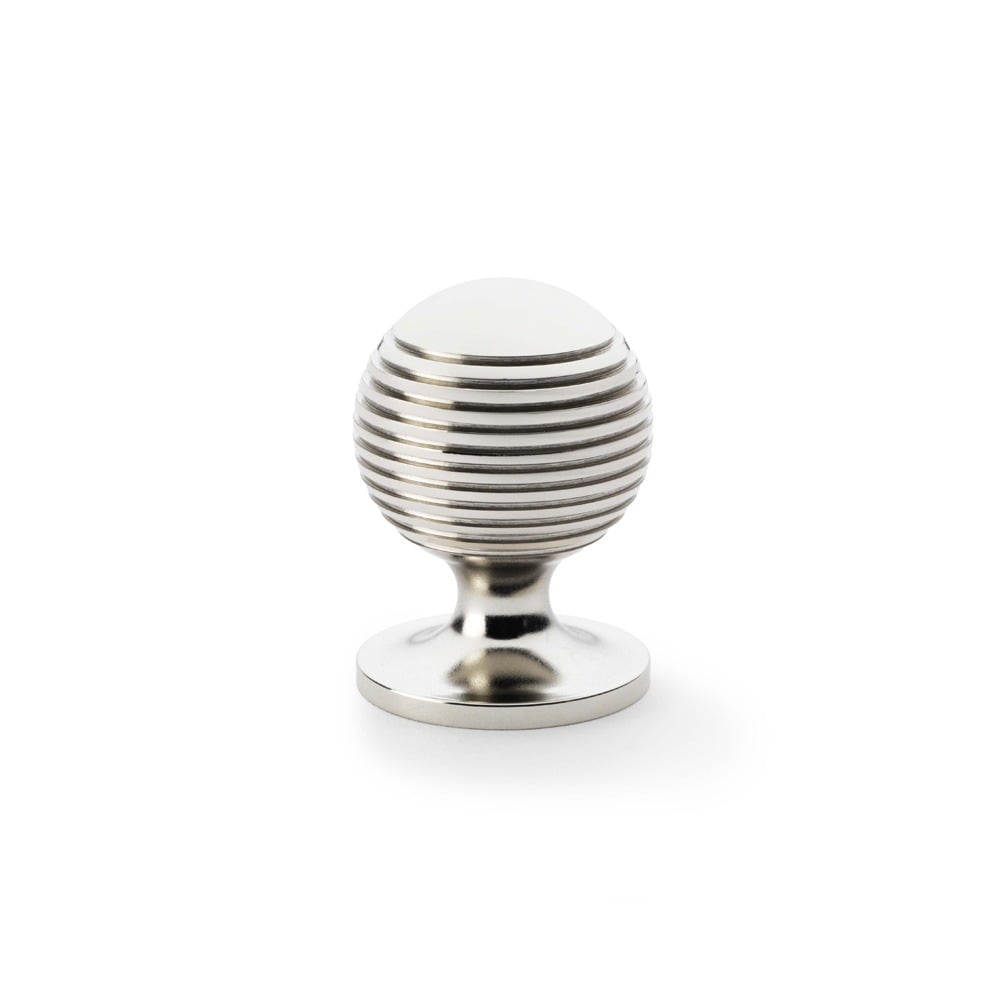 Alexander & Wilks AW832-32-PN Caesar Cupboard Knob On Round Rose - Polished Nickel 32mm (LEAD TIME: 2-3 DAYS)