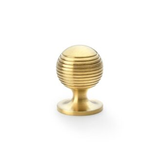Alexander & Wilks AW832-32-SBPVD Caesar Cupboard Knob On Round Rose - Satin Brass PVD 32mm (LEAD TIME: 2-3 DAYS)