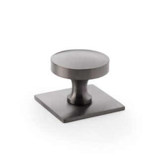 Alexander & Wilks AW835-38-DBZPVD Bullion Cupboard Knob On Square Backplate - Dark Bronze PVD (LEAD TIME: 2-3 DAYS)