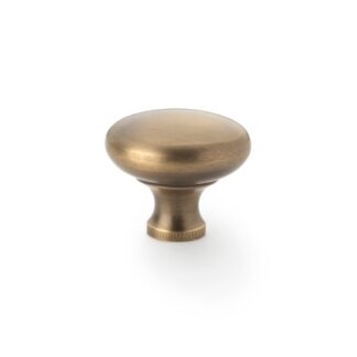 Alexander & Wilks AW836-38-AB Wade Round Cupboard Knob - Antique Brass 38mm (LEAD TIME: 2-3 DAYS)