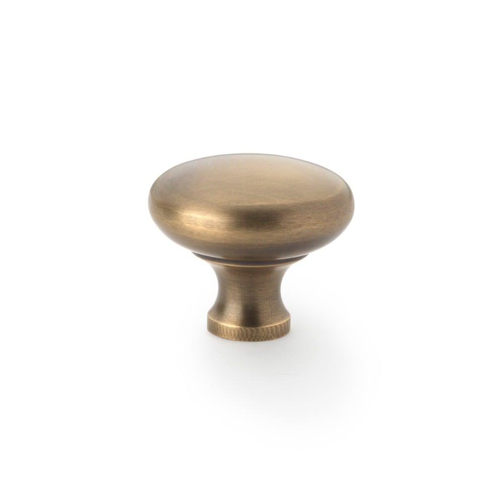 Alexander & Wilks AW836-38-AB Wade Round Cupboard Knob - Antique Brass 38mm (LEAD TIME: 2-3 DAYS)
