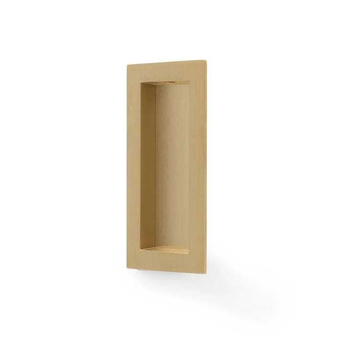 Alexander & Wilks AW911-100-SBPVD Rectangular Flush Pull 100 x 45mm - Satin Brass PVD (LEAD TIME: 2-3 DAYS)