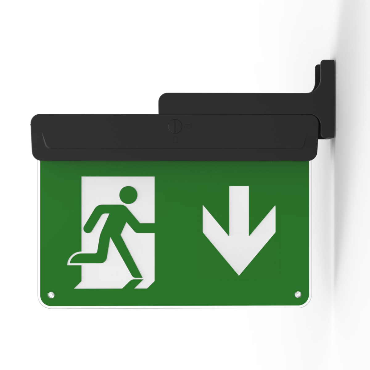 CQR BL/310/M/BK/865/I LED Emergency Blade Exit Sign c/w Arrow Down Legend - Black (LEAD TIME: 2-3 DAYS) - Image 2