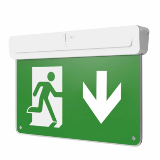 CQR BL/310/ST/WH/865/I LED Emergency Blade Exit Sign -SELF-TEST- c/w Arrow Down Legend (LEAD TIME: 2-3 DAYS)