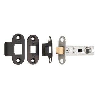 Eurospec BTL30MB/R 76mm CE B/T Tubular Mortice Latch Radius - Matt Black (LEAD TIME: 2-3 DAYS)