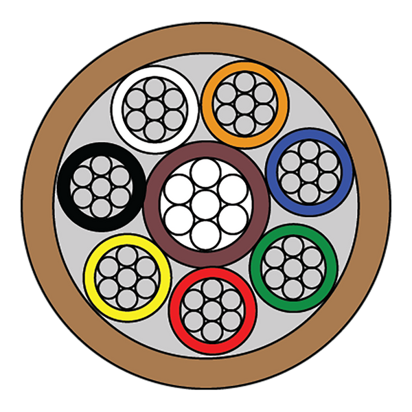 CQR CABCCA8/BR/100M Intruder Alarm Cable | 8 Multi Core | TYPE 3 | Eca | PVC | Brown | 100m (LEAD TIME: 2-3 DAYS) - Image 2