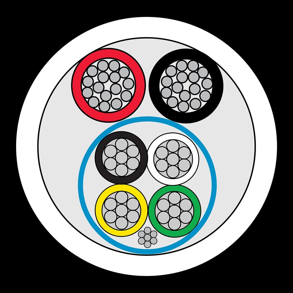 CQR CABS6/WH/100/PD Power & Data Cable | 6 Multi Core | TYPE 2 | Eca | PVC | White | 100m (LEAD TIME: 2-3 DAYS) - Image 2