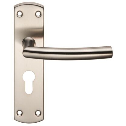 Eurospec CSLP1167E/SSS Steelworx Residential Arched Lever On Euro Lock Backplate (LEAD TIME: 2-3 DAYS)