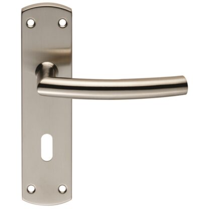 Eurospec CSLP1167P/SSS Steelworx Residential Arched Lever On Lock Backplate (LEAD TIME: 2-3 DAYS)