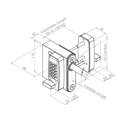Gatemaster SelectPro Code Surface Mounted Gate Lock (LEAD TIME: 3-5 DAYS) - Image 11