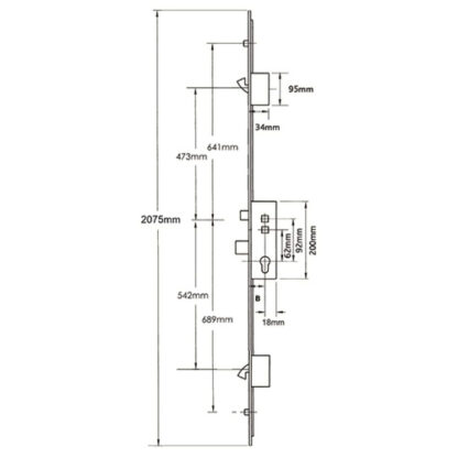 Roto Elite Latch Deadbolt 2 Hooks 2 Rollers Double Spindle Multipoint Door Lock - Image 9