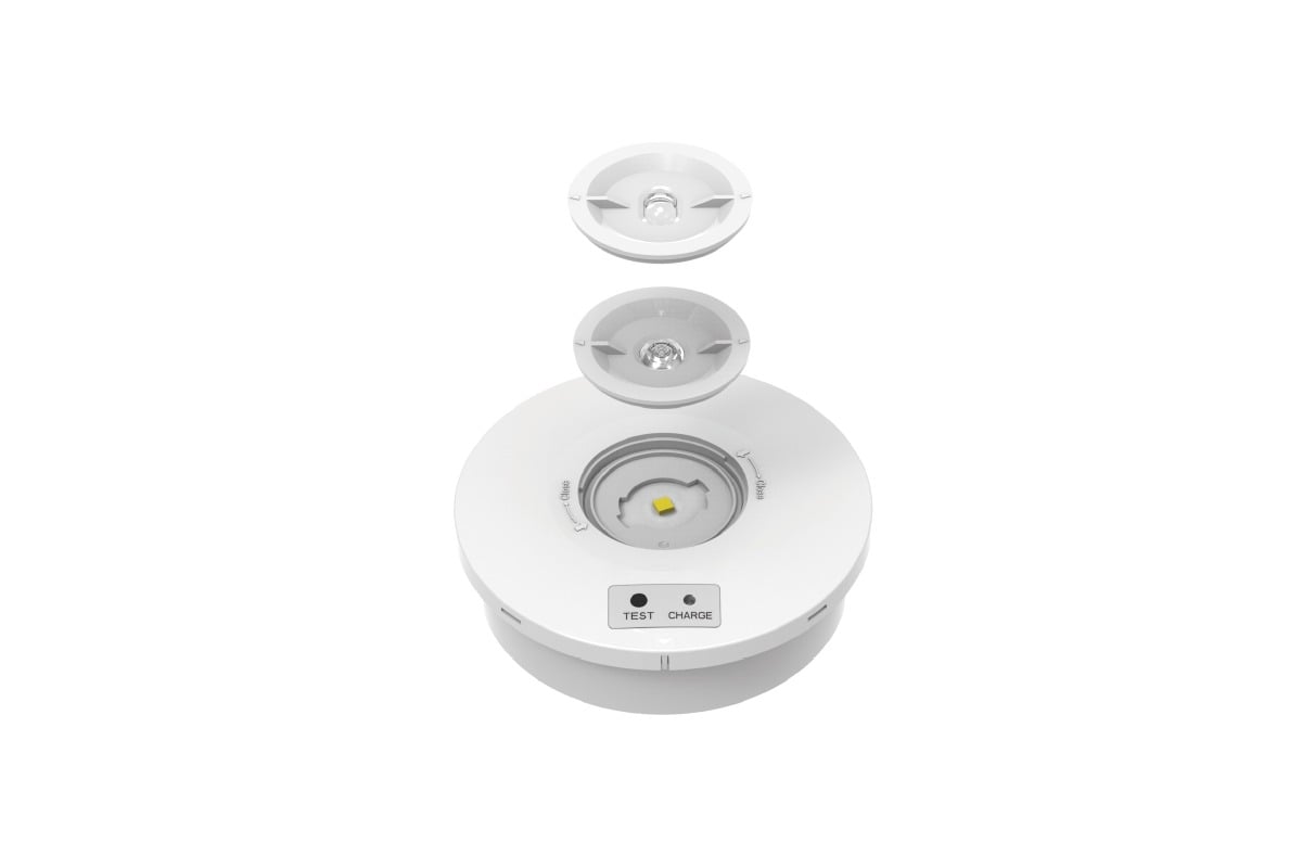 CQR ER/2/ST/WH/865 SELF-TEST - Escape Surface EM Downlight c/w 2 lens, IP65 (LEAD TIME: 2-3 DAYS) - Image 2