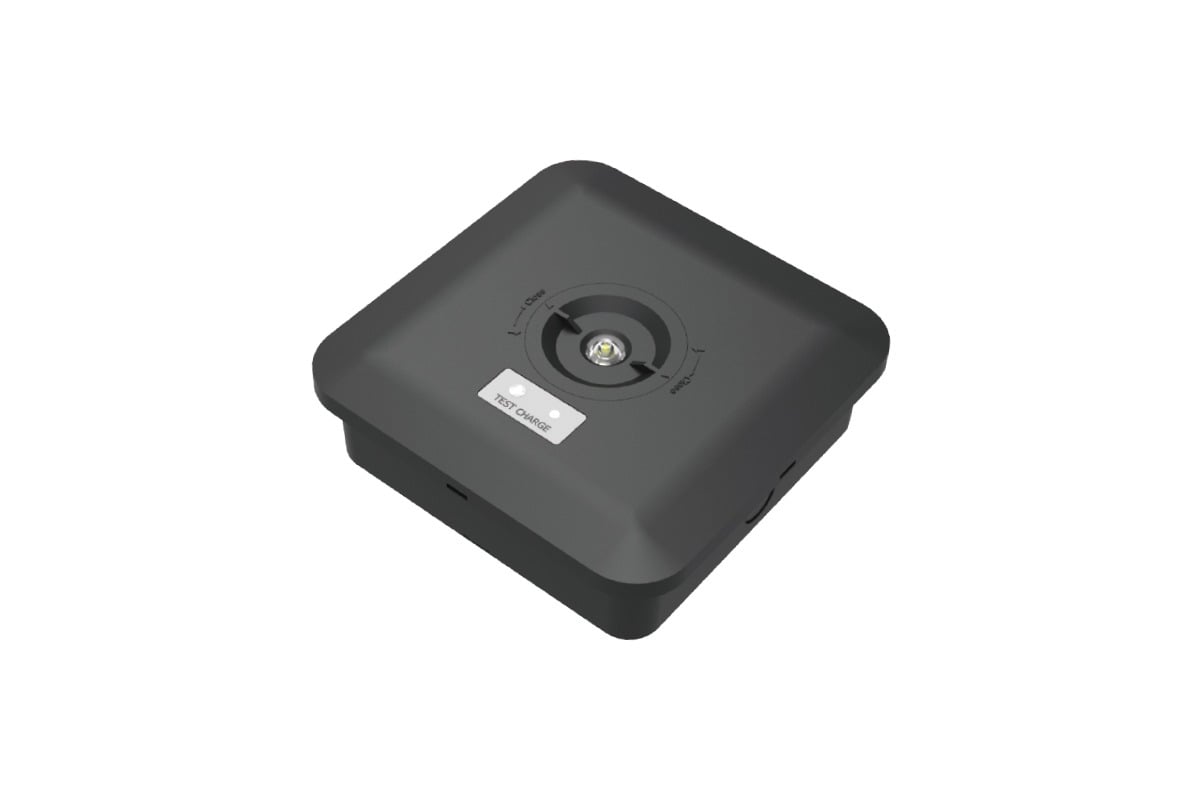 CQR ES/2/NM/BK/865 Escape Surface EM Downlight c/w 2 lens, IP65, Black (LEAD TIME: 2-3 DAYS)
