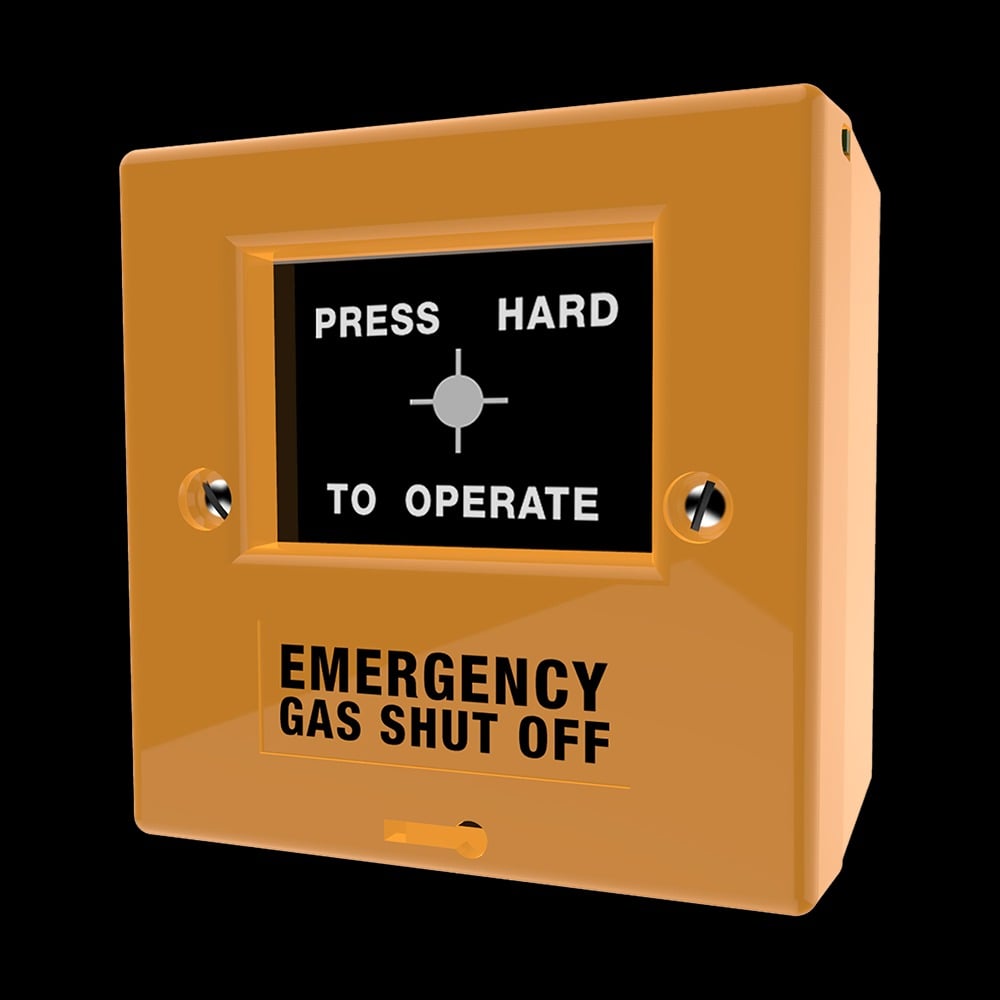 CQR FP2/YL/GS FP2 Manual Call Point Single Pole - Yellow - "Gas Shutoff" (LEAD TIME: 2-3 DAYS)