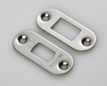 Eurospec FSF5010BSS/R Forend Strike & Fixing Pack To Suit Heavy Duty Tubular Deadbolt - Bright Stainless Steel Radius Forend (LEAD TIME: 2-3 DAYS)