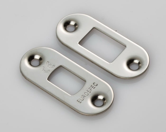 Eurospec FSF5010BSS/R Forend Strike & Fixing Pack To Suit Heavy Duty Tubular Deadbolt - Bright Stainless Steel Radius Forend (LEAD TIME: 2-3 DAYS)
