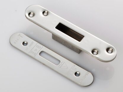 Eurospec FSF5012BSS/R Easi-T Forend Strikes & Fixing Pack To Suit BS 5-Lever Deadlock - Bright Stainless Steel Radius Forend (LEAD TIME: 2-3 DAYS)