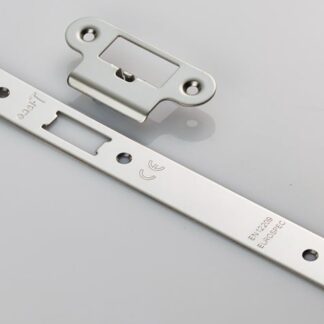 Eurospec FSF5016BSS/R Forend Strike & Fixing Pack To Suit Din Latch - Bright Stainless Steel Radius Forend (LEAD TIME: 2-3 DAYS)
