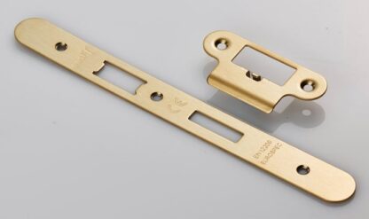 EuroSpec FSF5016SB/R Forend Strike and Fixing Pack to Suit Din Latch (Security) Radius (LEAD TIME: 2-3 DAYS)