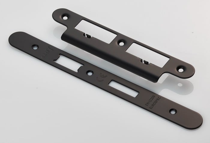 EuroSpec FSF5017MB/R Forend Strike and Fixing Pack to Suit Din Euro Sash/Bathroom Lock (Security) Radius (LEAD TIME: 2-3 DAYS)