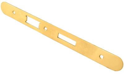 Eurospec FSF5017PVD/R Forend Strike & Fixing Pack To Suit Din Euro Sash/Bathroom Lock - PVD Radius Forend (LEAD TIME: 2-3 DAYS)