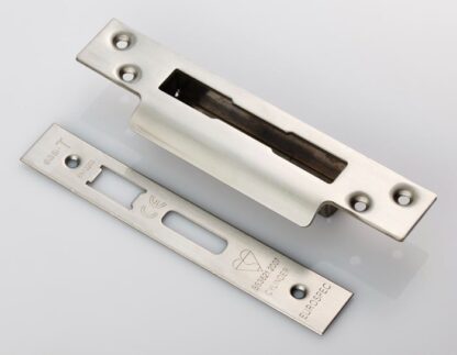 Eurospec FSF5020SSS Easi-T Forend Strikes & Fixing Pack To Suit BS Cylinder Sashlock - Satin Stainless Steel Square Forend (LEAD TIME: 2-3 DAYS)