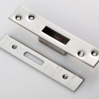 Eurospec FSF5029BSS Forend Strike & Fixing Pack To Suit BS8621 Cylinder Deadlock - Bright Stainless Steel Square Forend (LEAD TIME: 2-3 DAYS)