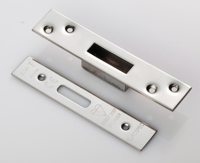 Eurospec FSF5029BSS Forend Strike & Fixing Pack To Suit BS8621 Cylinder Deadlock - Bright Stainless Steel Square Forend (LEAD TIME: 2-3 DAYS)