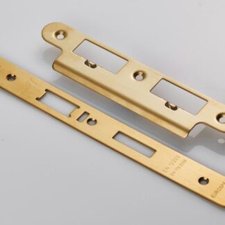 Eurospec FSF5032PVD/R Forend Strike & Fixing Pack To Suit Din Escape Lock - PVD Radius Forend (LEAD TIME: 2-3 DAYS)