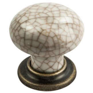 Carlisle Brass FTD630AABIC Porcelain Mushroom Pattern Knob 35mm (LEAD TIME: 2-3 DAYS)