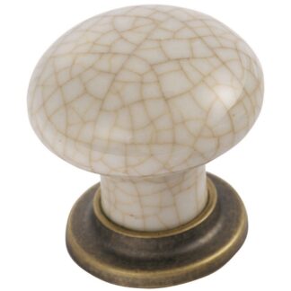 Carlisle Brass FTD630AFBIC Porcelain Mushroom Pattern Knob 35mm (LEAD TIME: 2-3 DAYS)