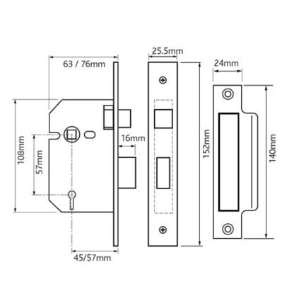 Imperial G3000 3 Lever Mortice Sashlock - Image 2