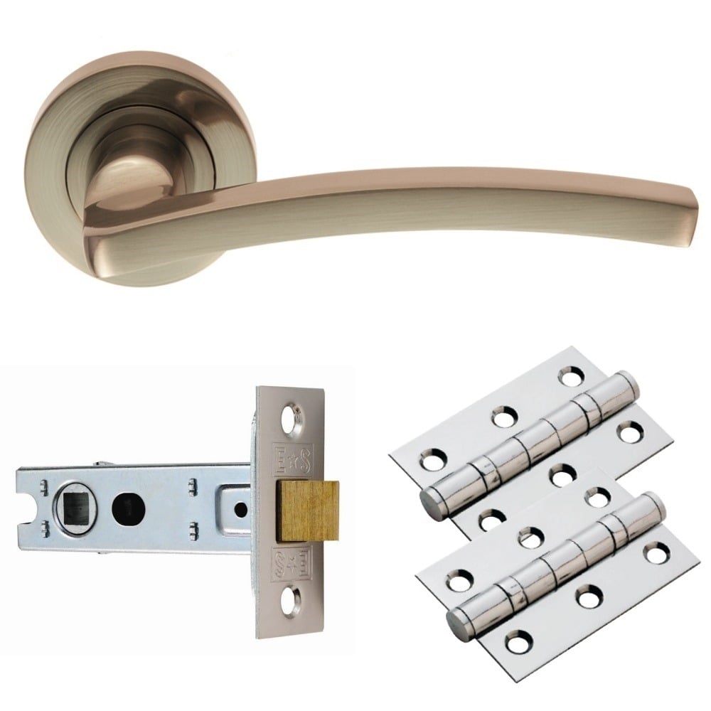 Carlisle Brass GK009SN/INTB Tavira Lever On Rose Latch Pack (LEAD TIME: 2-3 DAYS)