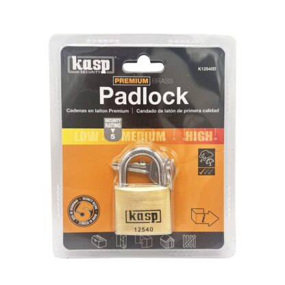 Kasp 125 Series 40mm Open Shackle Brass Padlock - Image 3