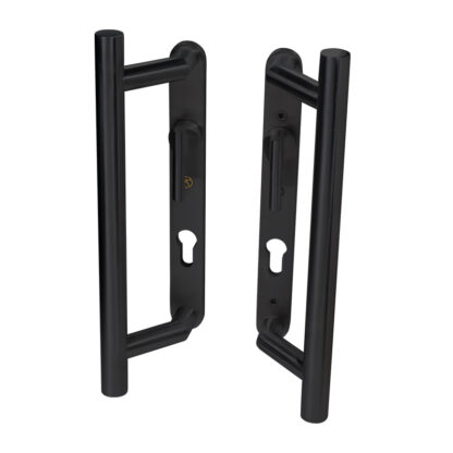 Coastal Group KM920B BLU Patio Sliding Door Handles Back To Back Euro Cut-Out with Lever (LEAD TIME: 2-3 DAYS)