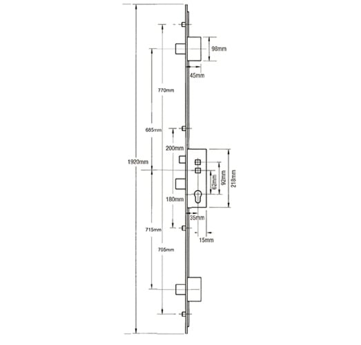 Avocet Latch 3 Deadbolts 4 Rollers Double Spindle Multipoint Door Lock - Image 2