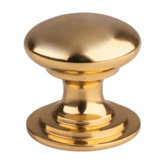 Carlisle Brass M47E Victorian Cupboard Knob 50mm - Polished Brass (LEAD TIME: 2-3 DAYS)