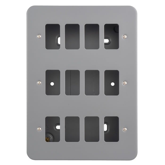 Eurolite MC-G12 Metal Clad Grid Faceplate with Back Box-12-Gang (LEAD TIME: 2-3 DAYS)