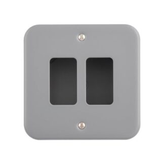 Eurolite MC-G2 Metal Clad Grid Faceplate with Back Box-2-Gang (LEAD TIME: 2-3 DAYS)