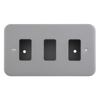 Eurolite MC-G3 Metal Clad Grid Faceplate with Back Box-3-Gang (LEAD TIME: 2-3 DAYS)