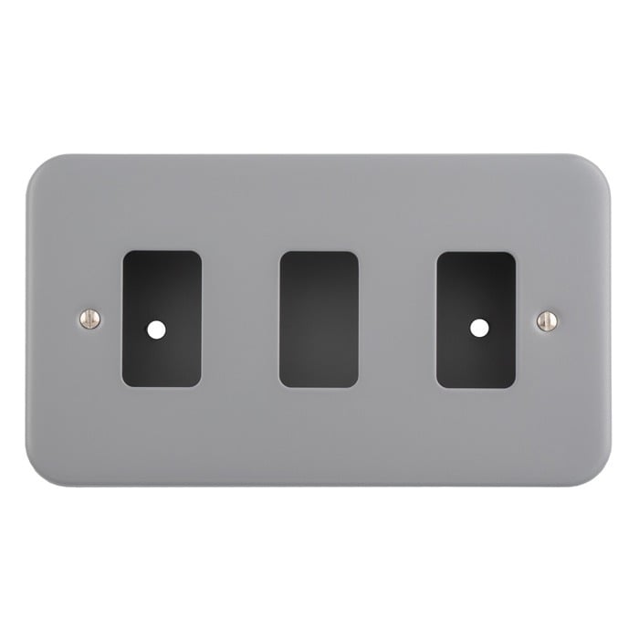 Eurolite MC-G3 Metal Clad Grid Faceplate with Back Box-3-Gang (LEAD TIME: 2-3 DAYS)